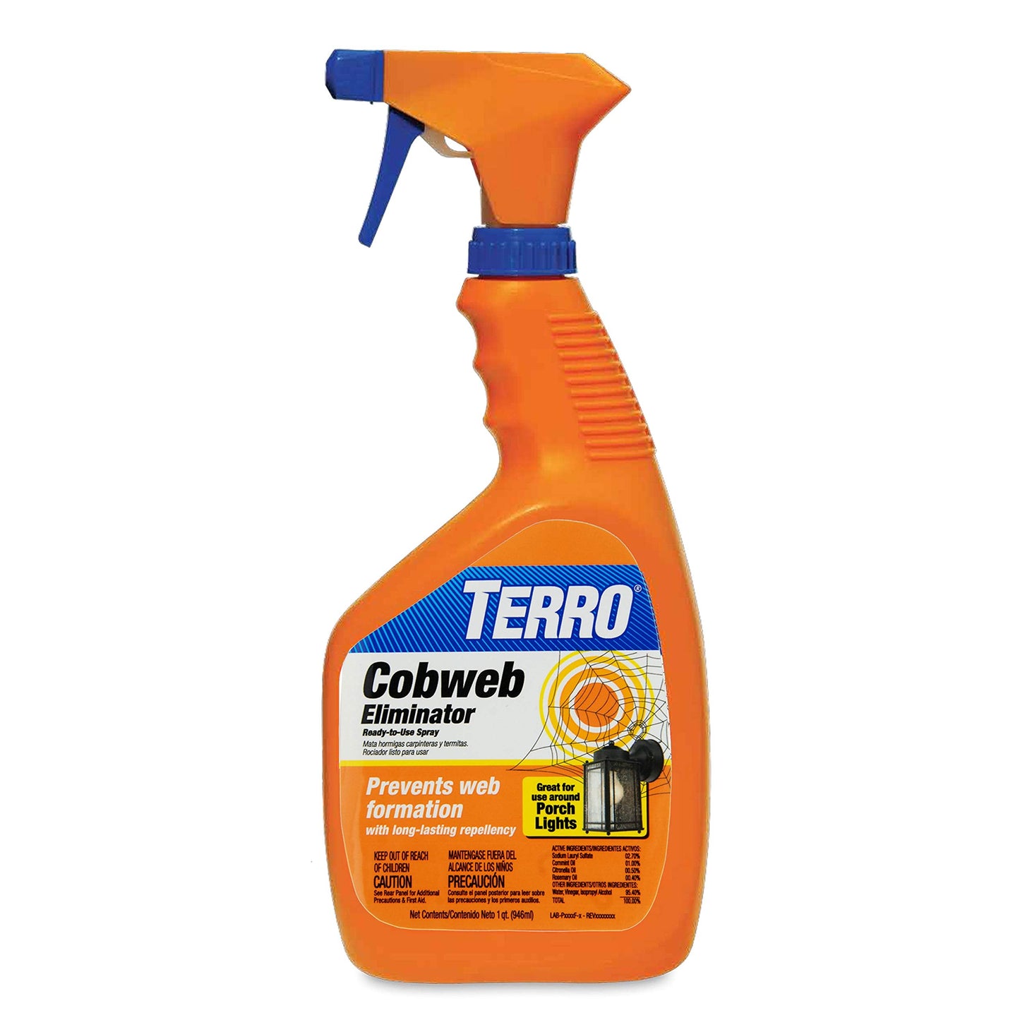 TERRO Spider Cobweb Eliminator and Repellent Spray - Prevent Spiderweb Formation - Ready-to-Use & Works Immediately - Long Lasting Results - T2360