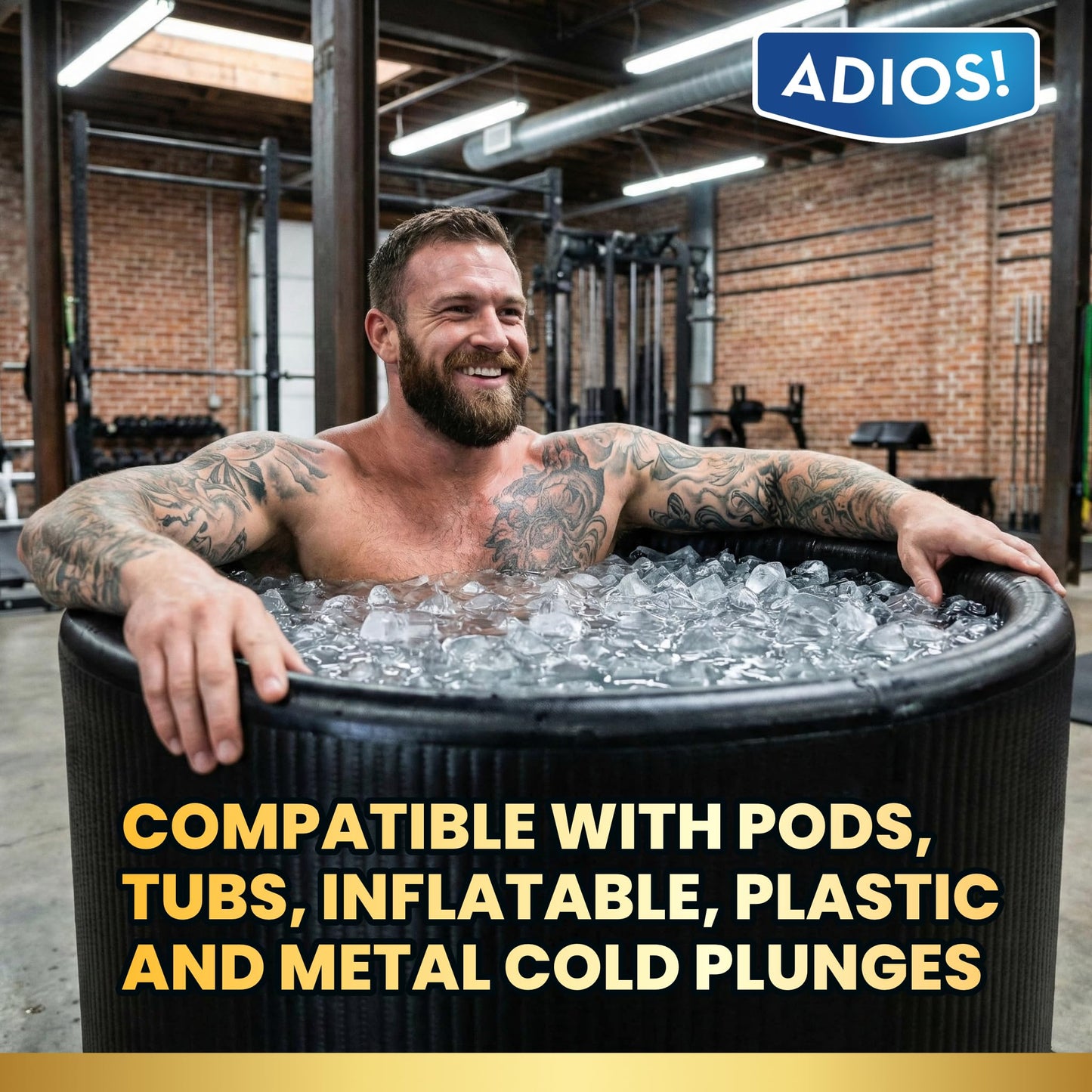 Adios! Cold Plunge Water Treatment Stabilizer with Enzymes and Citrus - Cleans and Deodorizes Ice Baths, Pods and Tubs for a Refreshing Recovery (32oz)