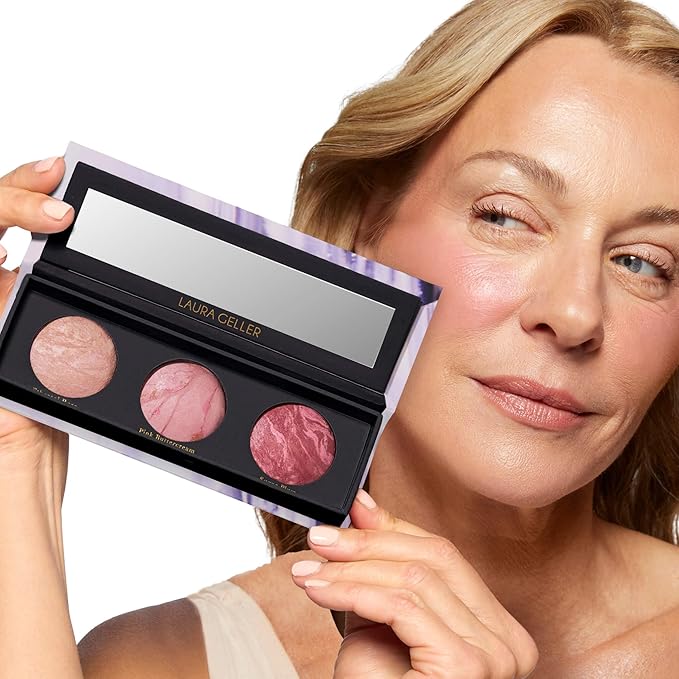 LAURA GELLER NEW YORK Geller's Greatest Better Than Ever 3-Piece Blush-n-Brighten Marbleized Blush Palette Trio