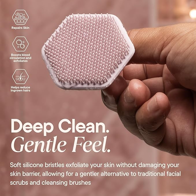 TOOLETRIES Premium Silicone Face Scrubber for Men & Women, Gentle Facial Cleansing Brush & Exfoliator, Deep Pore & Dead Skin Removal, Soft Touch Massager, Quick-Drying & Hygienic - Blossom