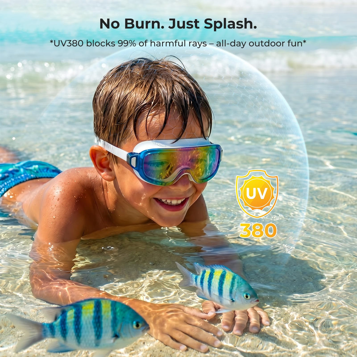 Aegend 2 Pack Swim Goggles For Youth Ages 8-16&Adult(Small Faces), Large Frameless Wide View No-Leak Silicone Seal Anti-Fog/UV, with Earplugs Nose Clips Mesh Bags for Teens Boys Girls Swimming