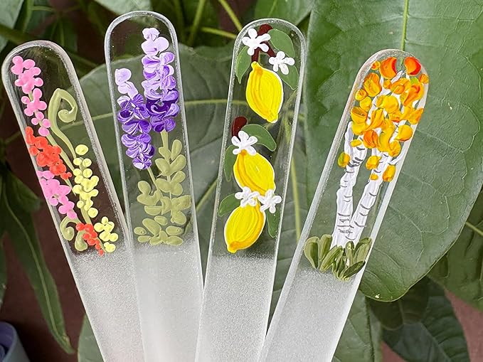 Aspen Tree Glass Nail File Ã¢ÂÂ Hand-Painted Czech Crystal Nail File, Gentle Nail Care Tool, Eco-Friendly & Durable, Unique Fall-Inspired Nail Art Gift for Women