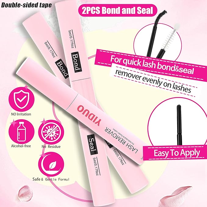 YIDUO Lash Cluster Kit Makeup Bag Set 1686pcs 40D+50D+60D+80D+100+Spikes+Bottom Full Eyelash Cluster Kit Volume Wispy 10-20mm DIY Lashes Extensions with 2X Bond&Seal DlY at Home