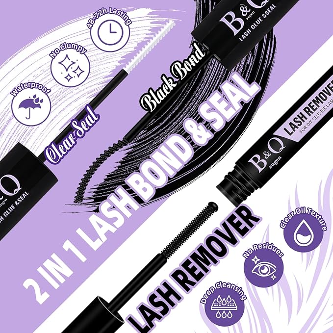 B&Q Fluffy Lash Clusters Kit UltraSoft Cluster Eyelash Extensions, 200D Volume Eyelash clusters 10-18mm Lash Extension Kit, D Curl Individual Lashes kit with lash Applicator Tool (200D Set)