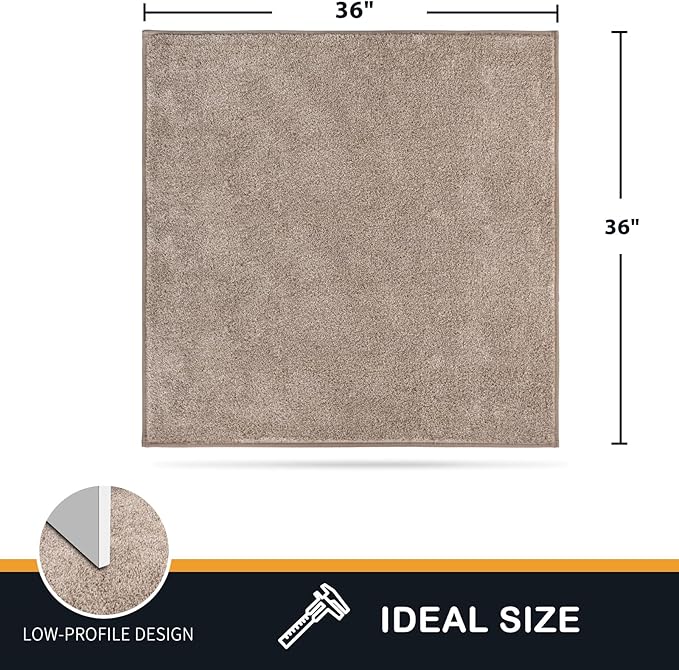 PURRUGS Dirt Trapping Door Mat 36" x 36", Non-Slip Machine Washable Entryway Rug, Dog Doormat, Indoor Front Door Mat, Super Absorbent Entry Rug for Muddy Shoes & Paws, Taupe