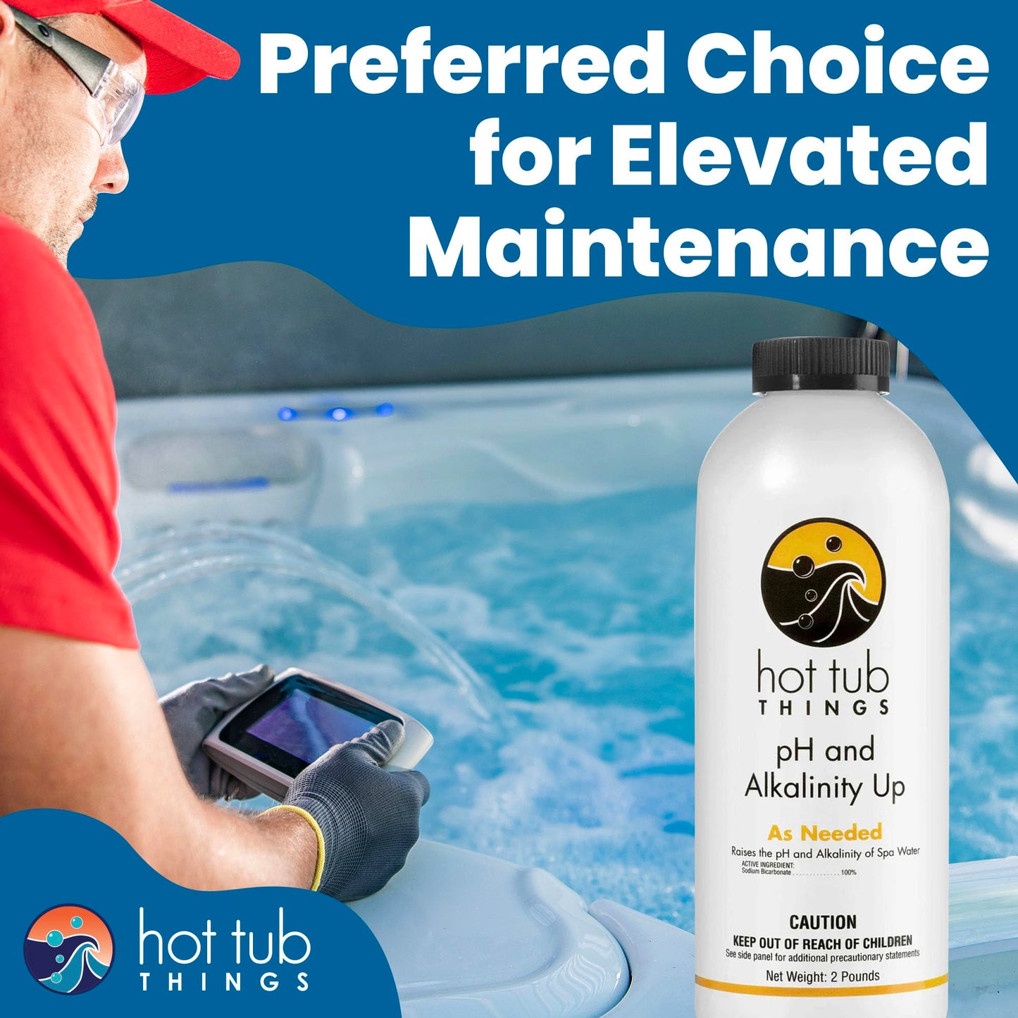 Hot Tub Things pH Up & Alkalinity Increaser for Hot Tub – Pool Shock, Alkalinity Up, pH Increaser and Alkaline Booster for Spa or Pool, Maintain Balanced Water Quality and Clear Water Use – 2 Pounds
