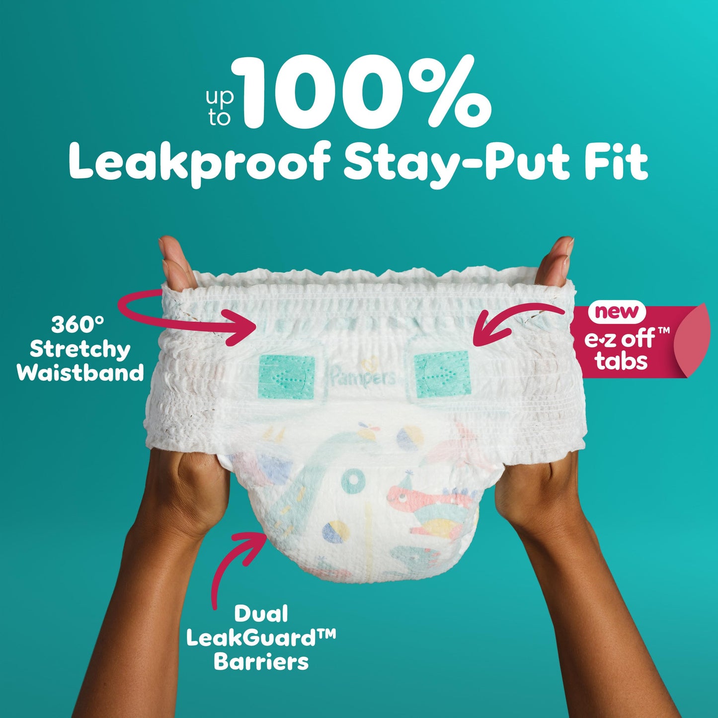 Pampers Diapers - Cruisers 360 - Size 6, 104 Count, Babyproof up to 100% Leakproof Pull-On Diaper