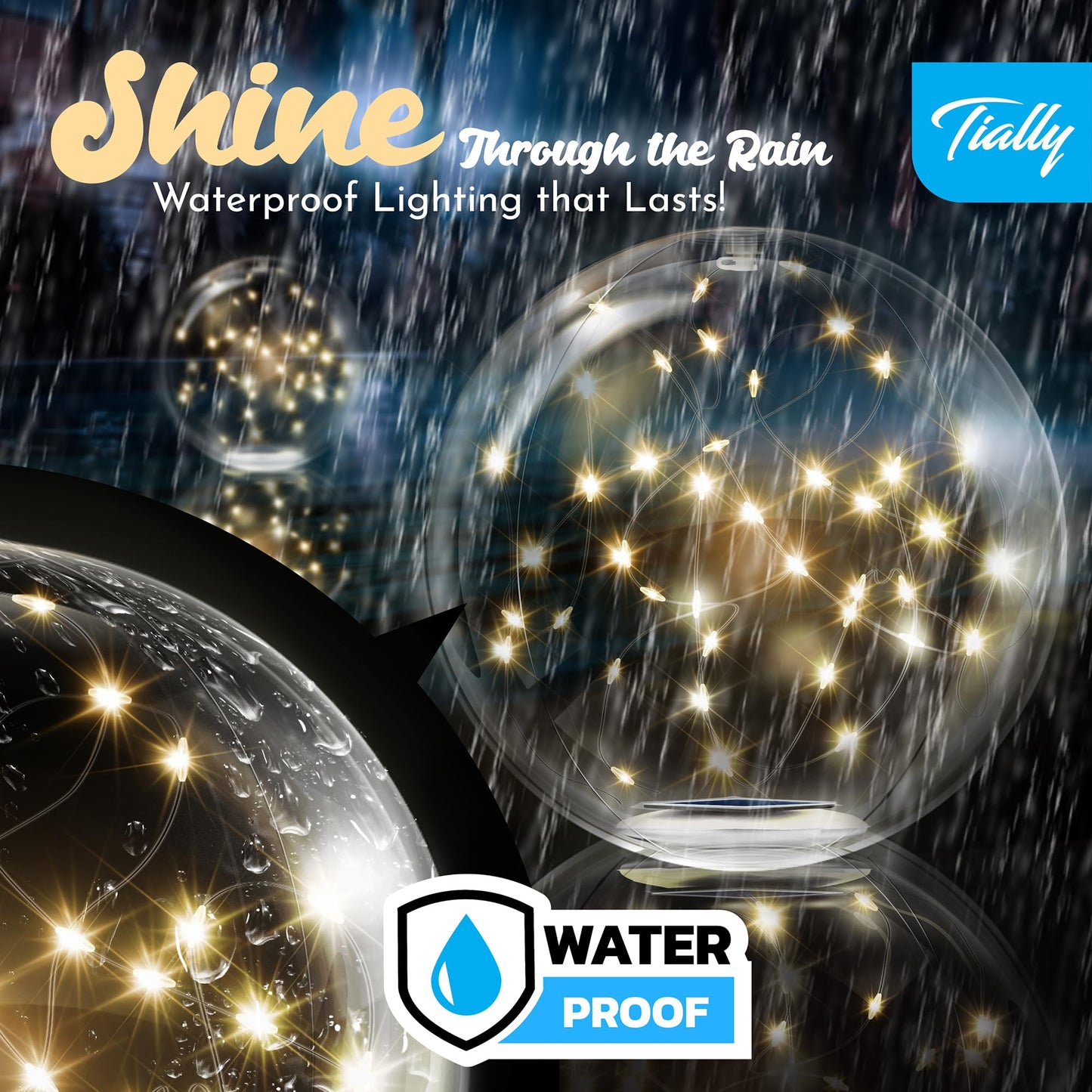 TIALLY Fairy Floating Pool Lights Solar Powered - 14" Inflatable Waterproof Led Glow Balls, Floating Light Up Balls for Swimming Pool Party Decorations, Cool Outdoor Decor (2 Pack)