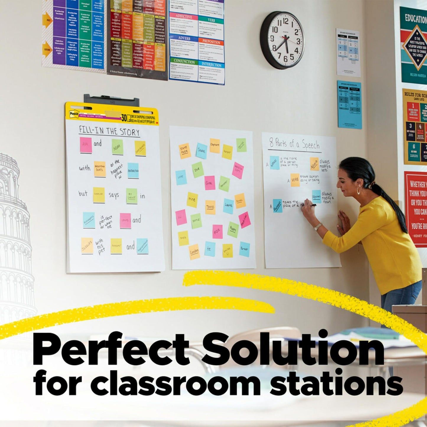 Post-it Super Sticky Easel Pad, 25 x 30 Inches, 30 Sheets Per Pad, 36 Pads, Large, White, Premium Self Stick Flip Chart Paper, Anchor Chart, Office Supplies & School Supplies, Great for Teachers and Students