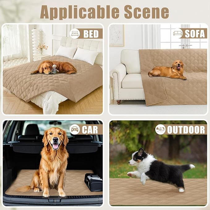 Smiry Waterproof Dog Bed Cover Blanket 30x70, Soft Reversible Pet Blanket, Washable Leakproof Cats Dogs Couch Cover for Sofa, Couch, Furniture, Camel/Camel
