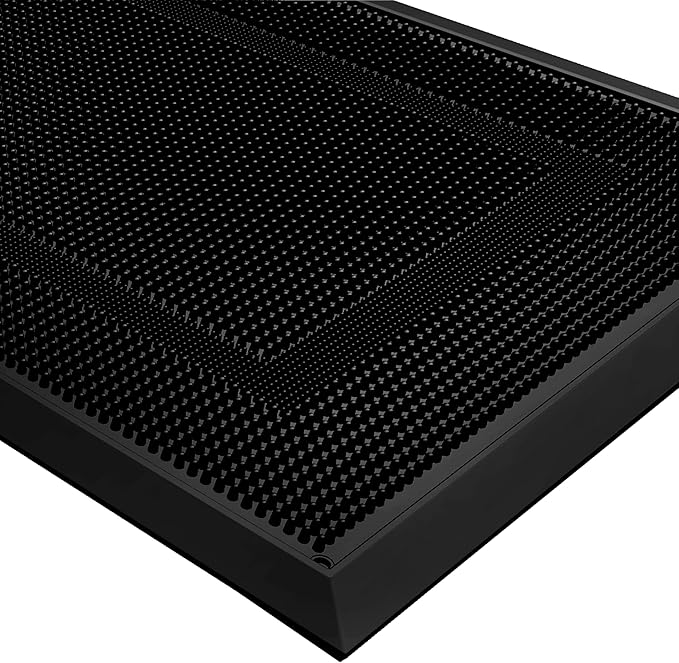 BEHERO Front Door Mat Outside Entrance, 36" x 24" Heavy Duty Rubber Outdoor Mats Enlarged for Entryway, Welcome Matt Outdoor, Dirt Trapping Waterproof Exterior Entry Mats, All Weather Doormat Black