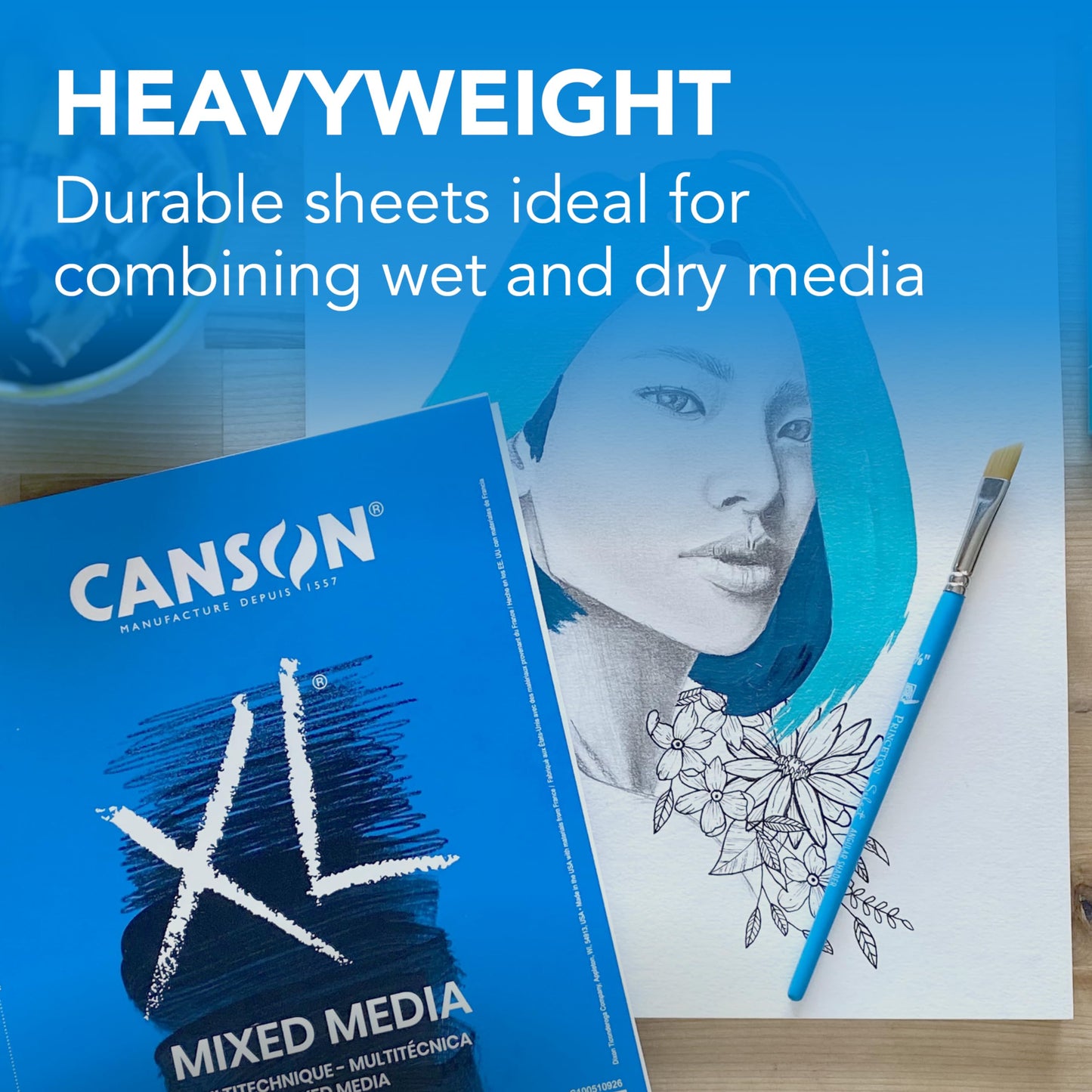 Canson XL Series Mixed Media Art Paper Pad Bundle - 9x12 inches 60 Sheets and 7x10 inches 60 Sheets