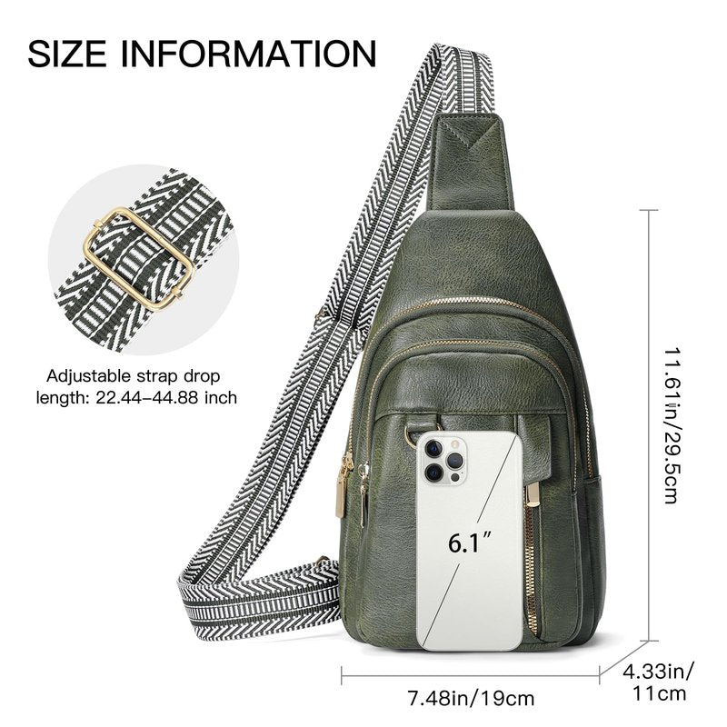 GAEKEAO Sling Bag for Women Vegan Leather Crossbody Bags Travel Fanny Packs Small Shoulder Purse Chest Bag Backpack Gifts