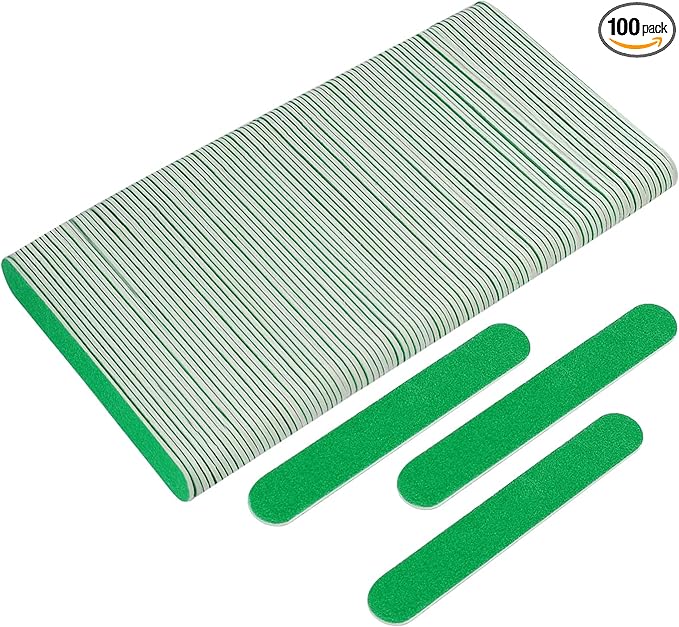 Mini Nail Files Bulk (100 Pcs), Double Sided Emery Board Nail File for Nature Nails, Manicure Tool Set Disposable Colorful Nail File for Home Salon Use Travel Size Men Women Kids Wood Board