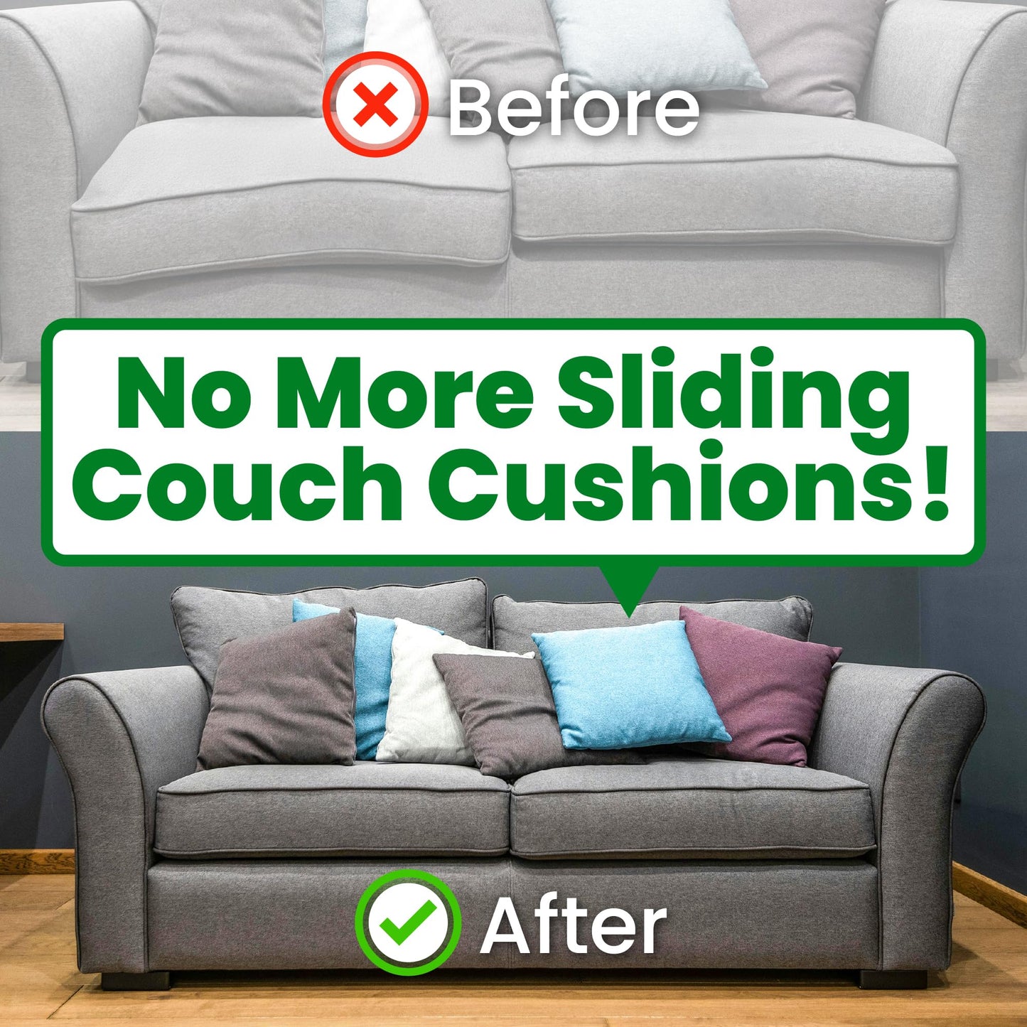 ECOHomes Heavy Duty Strips for Couch Cushions 4 Inch x 6.5 FT Keep Sofa Cushions from Sliding - Adhesive Hook and Loop Tape Roll to Prevent Sliding Couch Cushion, Outdoor Non Slip Furniture Grip White