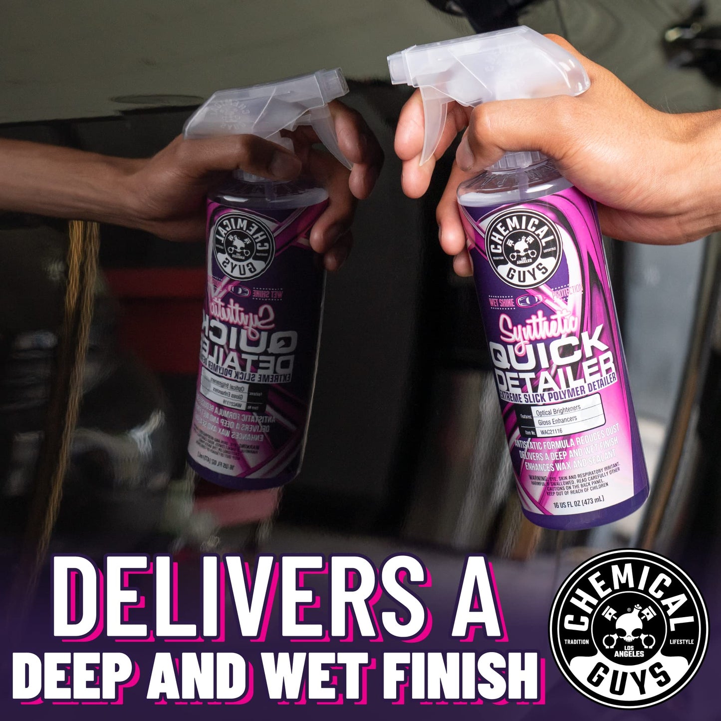 Chemical Guys WAC21116 Synthetic Quick Detailer, Safe for Cars, Trucks, SUVs, Motorcycles, RVs & More, 16 fl oz (Pack of 2)