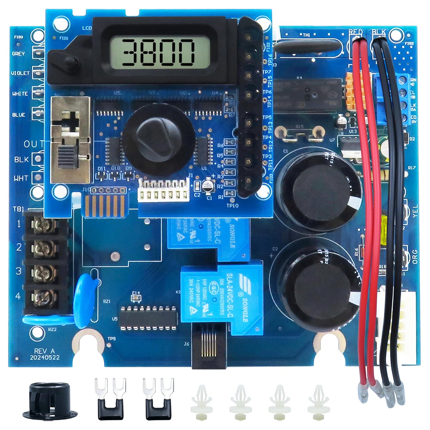 GLX-PCB-RITE Main Circuit Board & GLX-PCB-DSP Display Board，Fits The Hayward/Goldline Aqua Rite Saltwater Chlorinator，for Pool Chlorinators Replacement，Hayward aquarite Circuit Board