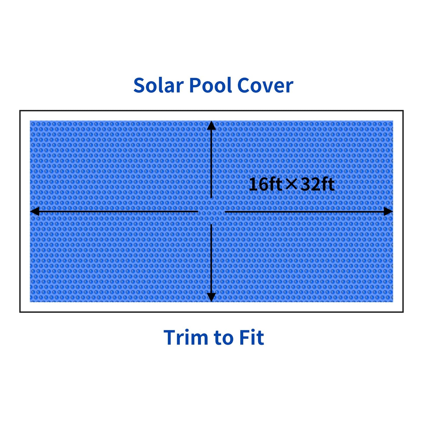 BigXwell Solar Pool Cover, Blue 16-mil 16 x 32 Foot Rectangle for In-Ground Pools, 1600 Series Heavy-Duty Insulating Pool Heater Covers.
