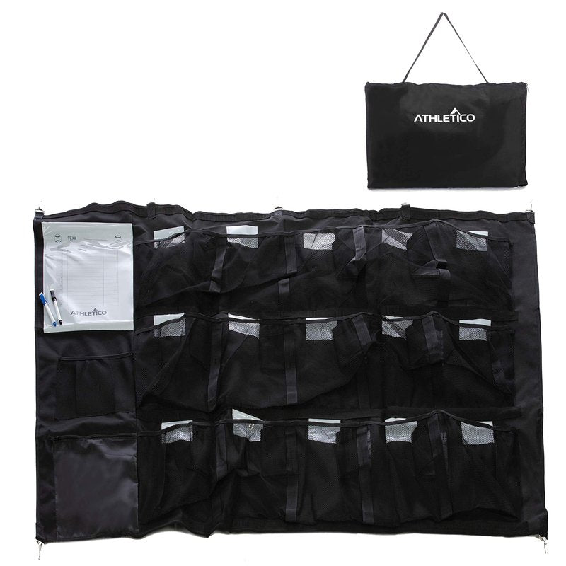 Athletico 15 Player Dugout Organizer - Hanging Baseball Helmet Bag to Organize Baseball Equipment Including Gloves, Helmets, Batting Gloves, Balls, & More