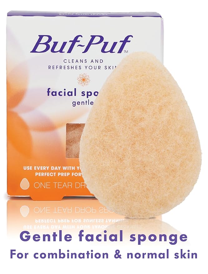Buf-Puf Gentle Facial Sponge | Dermatologist Developed | Exfoliating | Reusable | 2 Pack