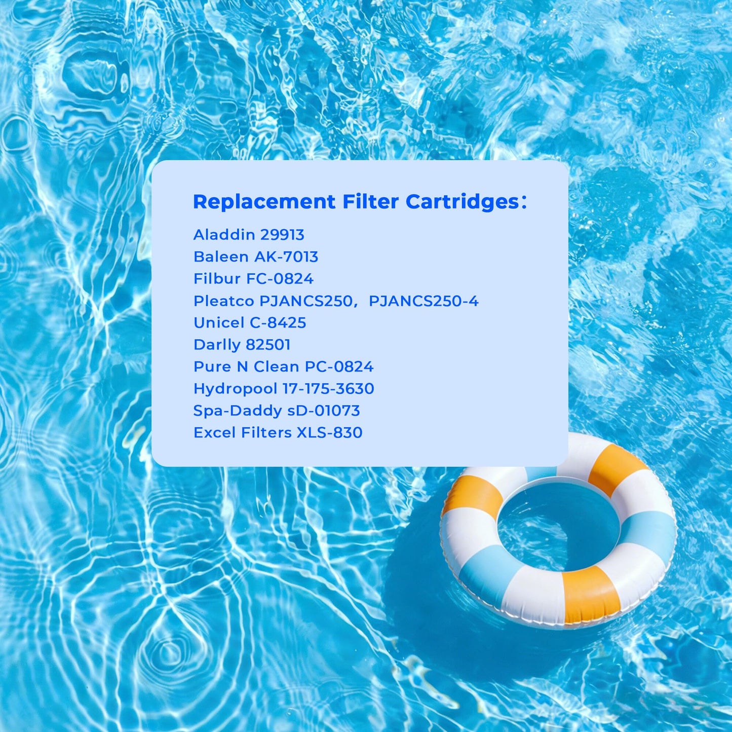 CS250 Pool Filter Cartridge, Compatible with Jandy CS Series 250, CS250, R0462500, Pleatco PJANCS250, Filbur FC-0824, Unicel C-8425, 1 Pack