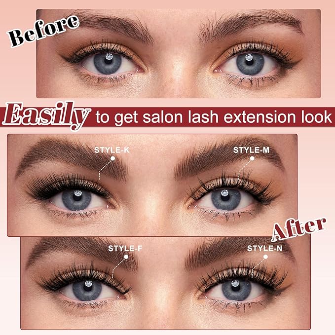 Higu clace Magnetic Eyelashes 4Pairs Magnetic Eyelashes with Applicator Soft Magnetic Lashes Natural Look Wispy Magnet Lashes Without Eyeliner Easy to Wear and Remove(DJCX-B06Ã¯Â¼Â