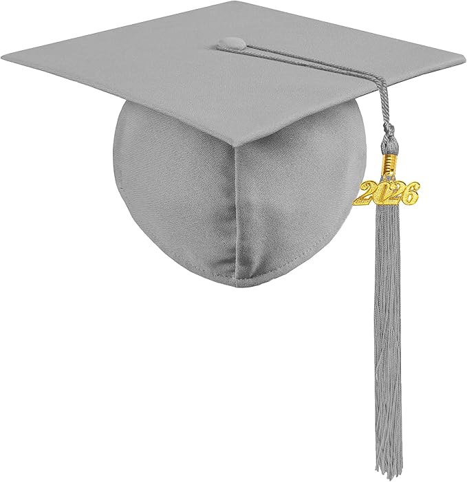 Graduation Cap with 2026 Tassel Year Charm Black Graduation Cap for High School & Bachelor