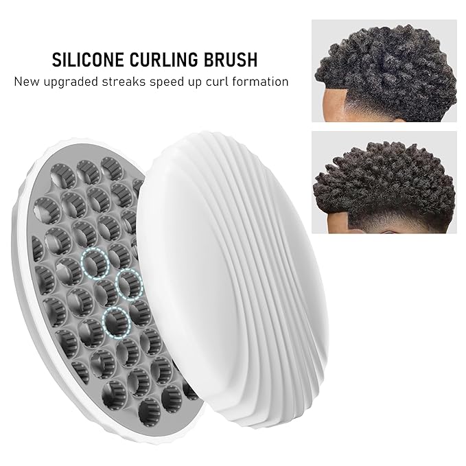 PARAO-Silicone Curling Brush,Magic Wave Afro Comb,Two Sides InterchangeTwist Tool,Hair Curler Brush For Men Women Boy Girl,2-Piece SetÃ¯Â¼ÂGrayÃ¯Â¼Â