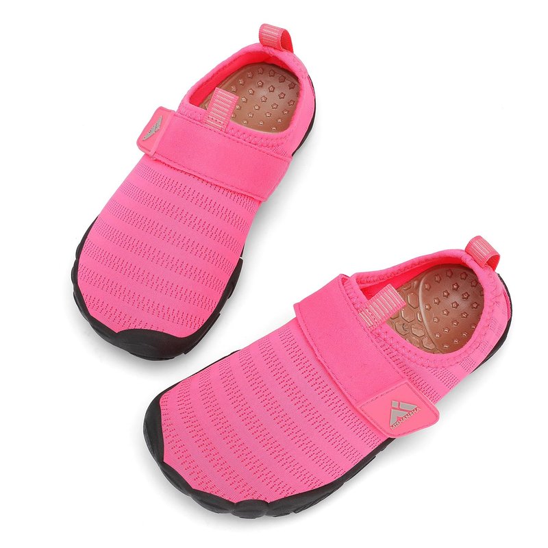 Mishansha Kids Water Shoes Quick-Dry Wide Toe Box Non-Slip Barefoot Shoes Beach Pool Swim Shoes Hot Pink 2 Big Kid