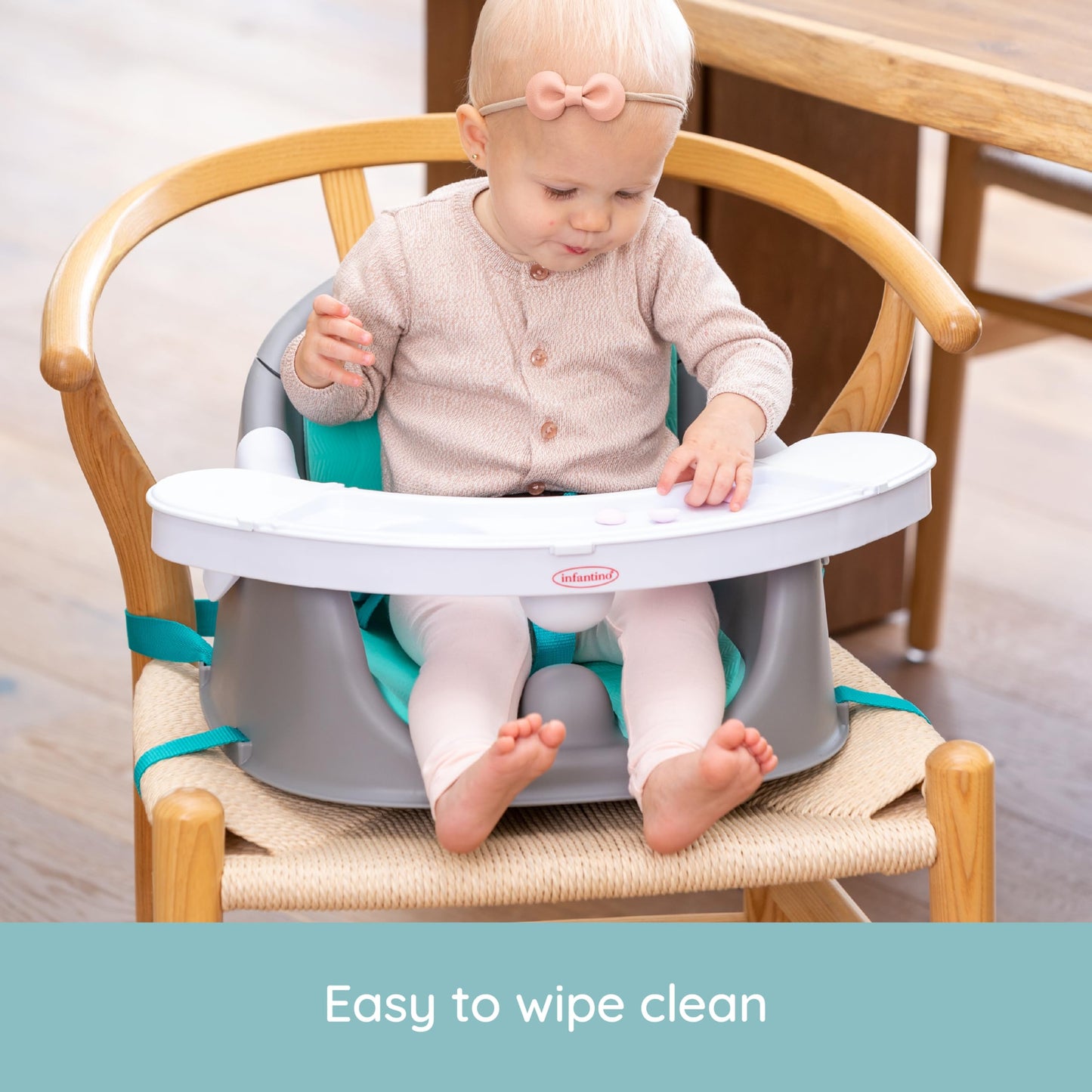 Infantino Music & Lights 3-in-1 Discovery Seat & Booster, Interactive Toddler Seat for Dining Table or Kitchen Chair, Baby Activity Center & Snack Tray, 20 Sounds & Songs, Lightweight Baby Essentials