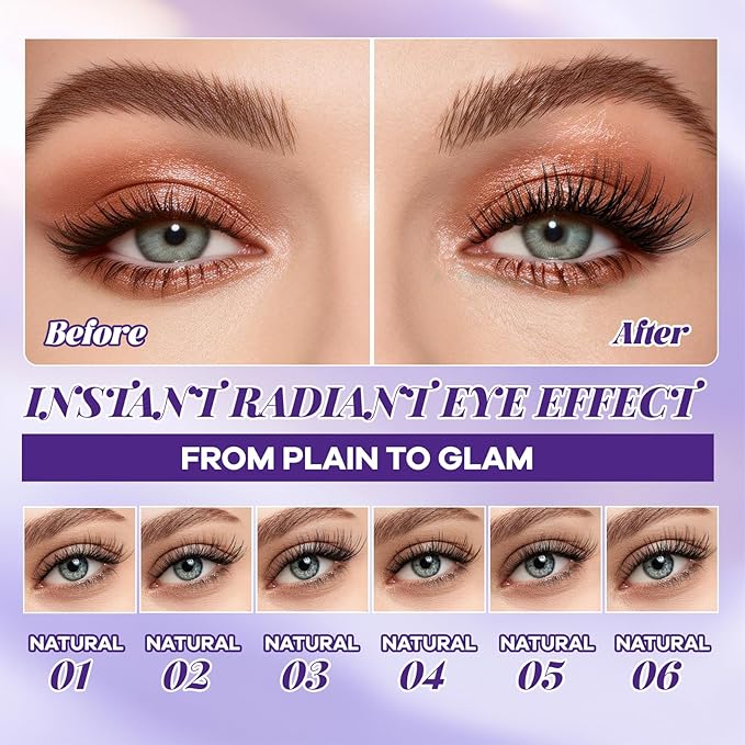 B&Q Wispy Lash Clusters Kit, Natural 06, Individual False Eyelashes Extension Set, Undetectable Natural Look for Effortless Day-to-Night Beauty, from Office Elegance to Date Night Glamour(8-16mix)