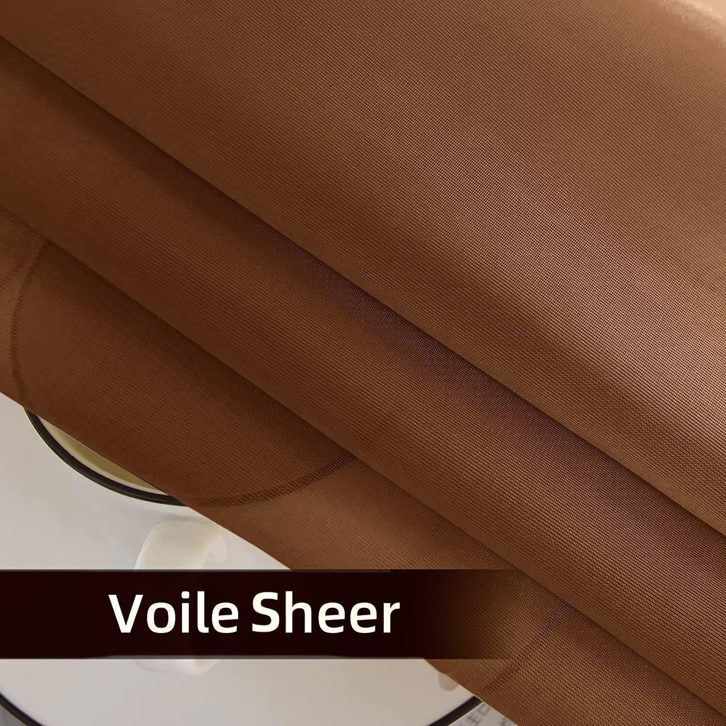 SpaceDresser Waterproof Outdoor Sheer Curtains for Patio - 4 Panels Rod Pocket Indoor Voile Sheer Curtain for Living Room,52W x 84L inch, Brown