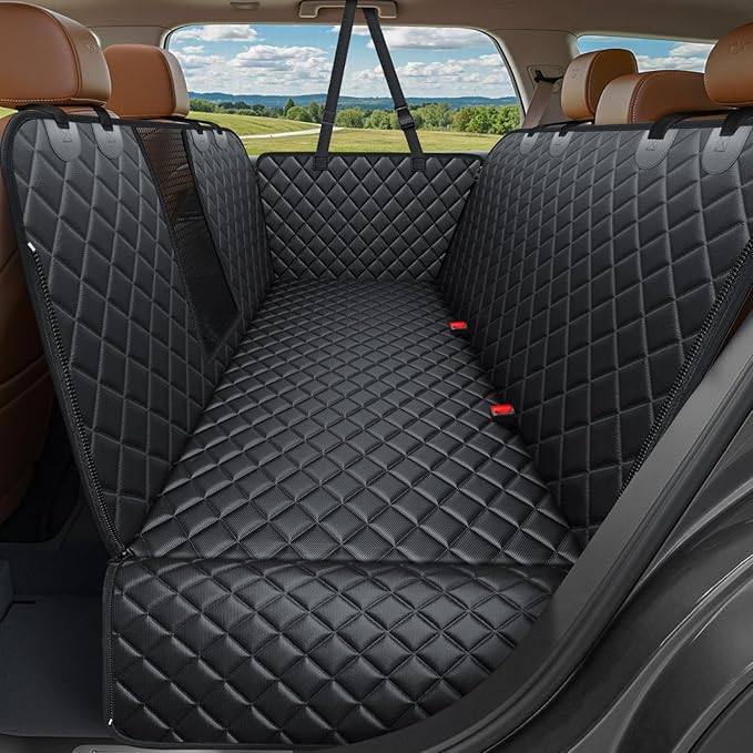 URPOWER 5 in 1 Dog Car Seat Cover for Back Seat, Waterproof Dog Hammock with Mesh Window and Side Flap Pet Car Seat Protector Dogs Backseat Cover for Cars, Mid-Size SUVs & Trucks