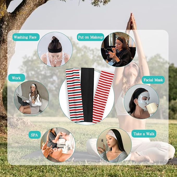 Headbands for Women Non Slip Head Bands for Women's Hair cute elastic womens headbands Soft Cotton Cloth Fashion floral headband for women for Daily Workout Sports Running Yoga