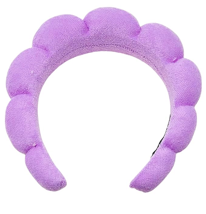 5-Piece Spa Gift Set Ã¢ÂÂ Purple Facial Headbands, Wristbands & Hair Clip, One-Size Skincare Accessories for Makeup, Face Washing & Self-Care