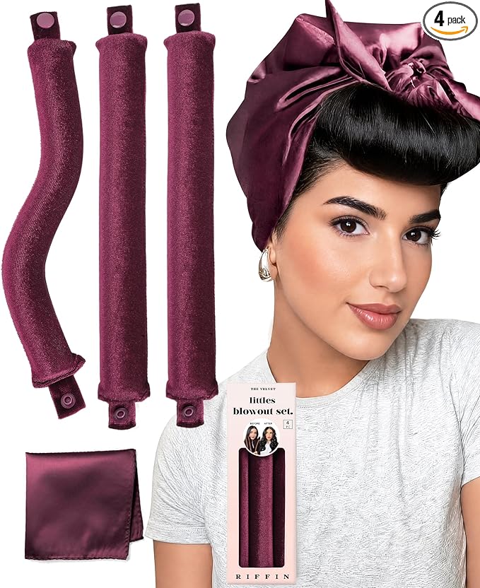 Littles Heatless Curls Overnight Rods Velvet Hair Curler to Sleep in No Heat Heatless Curling Iron Foam Sponge Flexi Rods Hair Rollers for Long Short Hair Care Styling Tools
