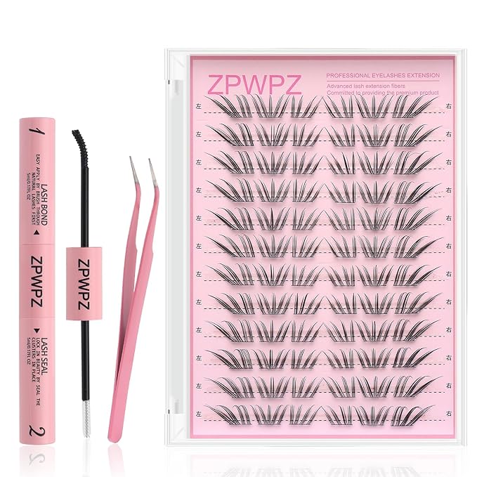 Lash Clusters Kit-Cluster Eyelash Extensions. Volume Lash Clusters. Eyelash Extension Kit. Wispy Lash With Spikes Diy False Extension Kit (croal kit 72pcs)