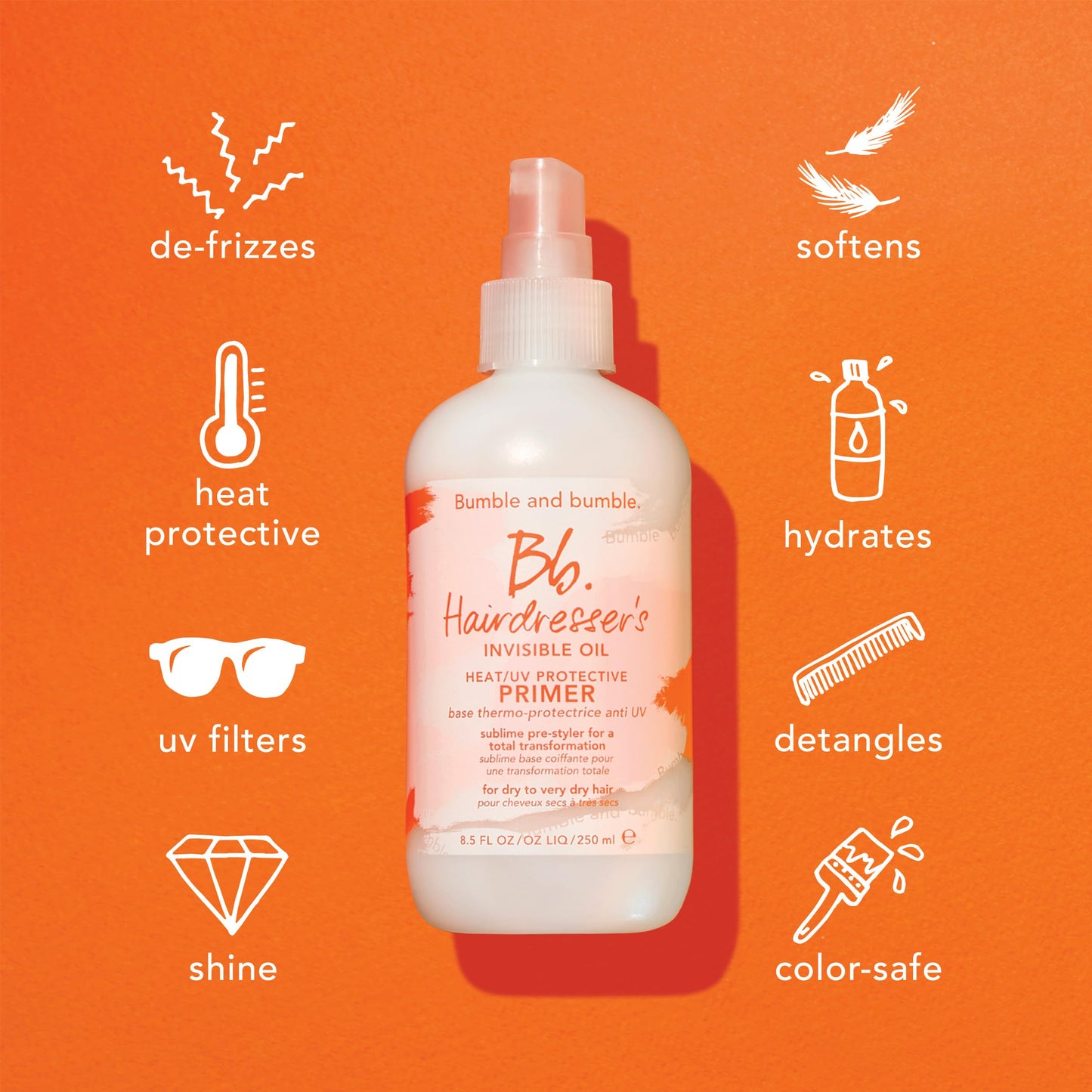 Bumble and bumble. Hairdresser's Invisible Oil Starter Travel Size Gift Set For Dry Hair | Shampoo, Conditioner + Primer | Includes 3 Pieces | $48 Value | Perfect for Gifting, 2 Fl Oz