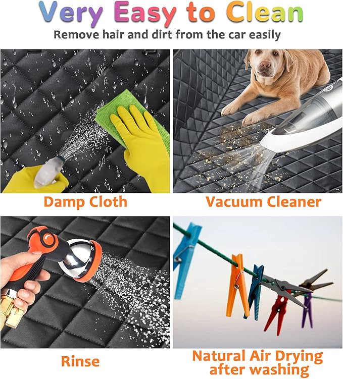 URPOWER 6-in-1 Dog Car Seat Cover for Back Seat, Waterproof Dog Car Hammock with Mesh Window, Non-Slip Pet Backseat Protector for Cars, Trucks and SUVs
