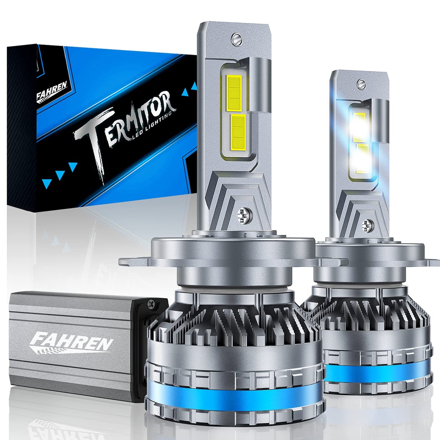 FAHREN 2026 Pro-Grade H4 9003 HB2 Led Bulbs, 𝟗𝟎,𝟎𝟎𝟎𝐋𝐌 High-Power Led Chips, Built-in Canbus Ready,Superior Heat Dissipation, 𝐇𝐢/𝐋𝐨 𝐁𝐞𝐚𝐦, IP68 Waterproof Fog, 90000+Hrs Life, 2 Pack