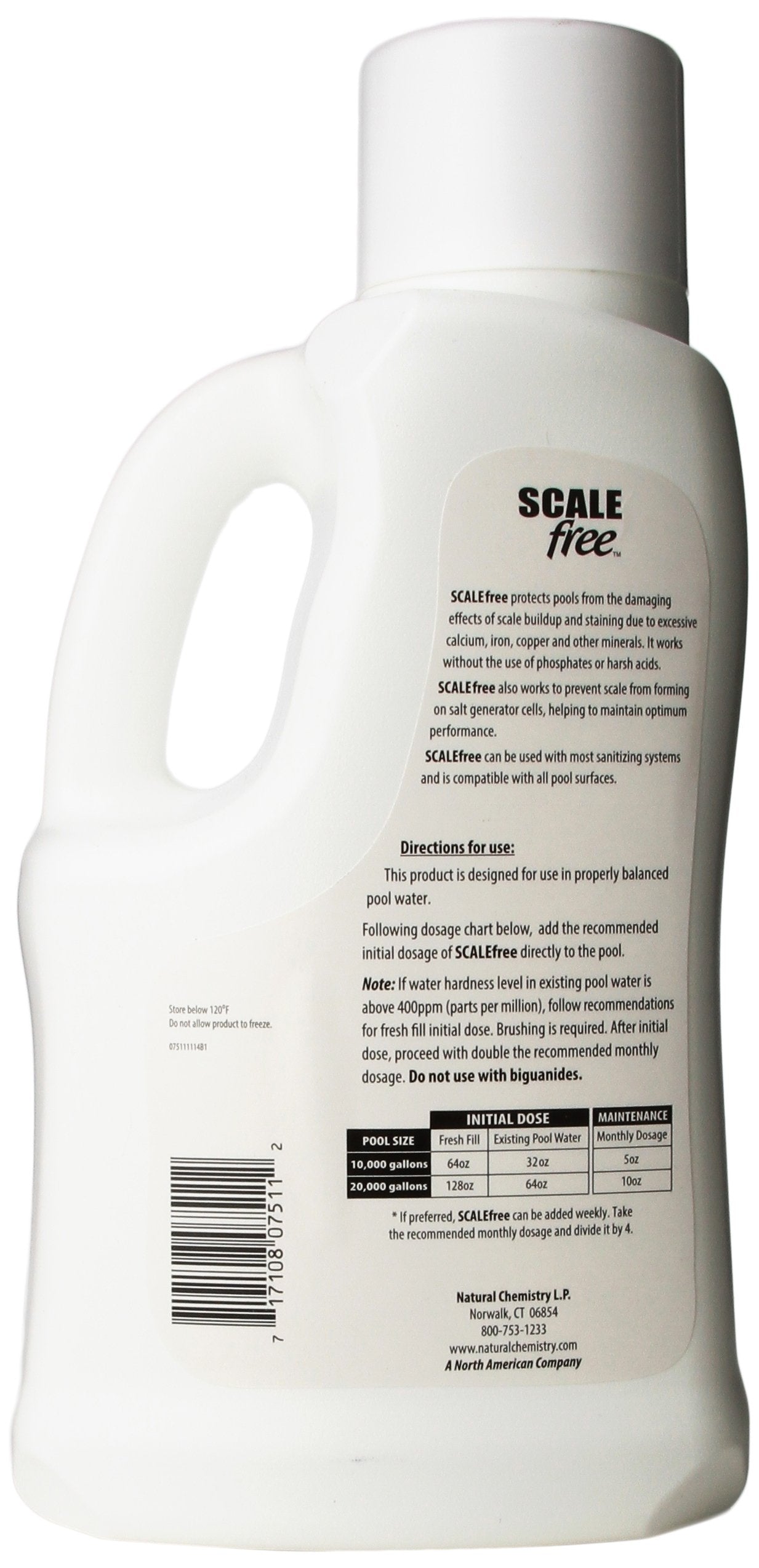 Natural Chemistry Scale Free, 2 Liter, Phosphate Free Stain and Scale Prevention, Ideal for New Plaster Pools and Start-Ups
