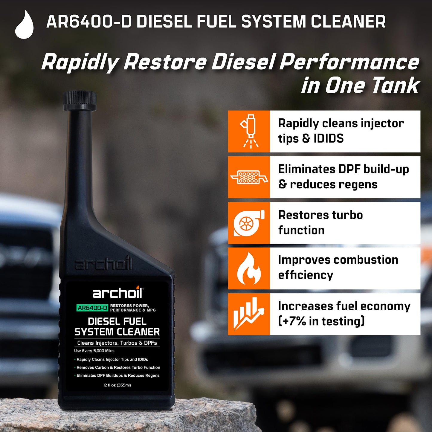 Archoil Diesel Fuel System Kit - AR6400-D (12 oz) + AR6500 (40 oz) - Complete Restoration For All Diesel Engines, Injector Cleaner, Lubricity Improver, DPF & Turbo Deposit Control, Cetane Booster