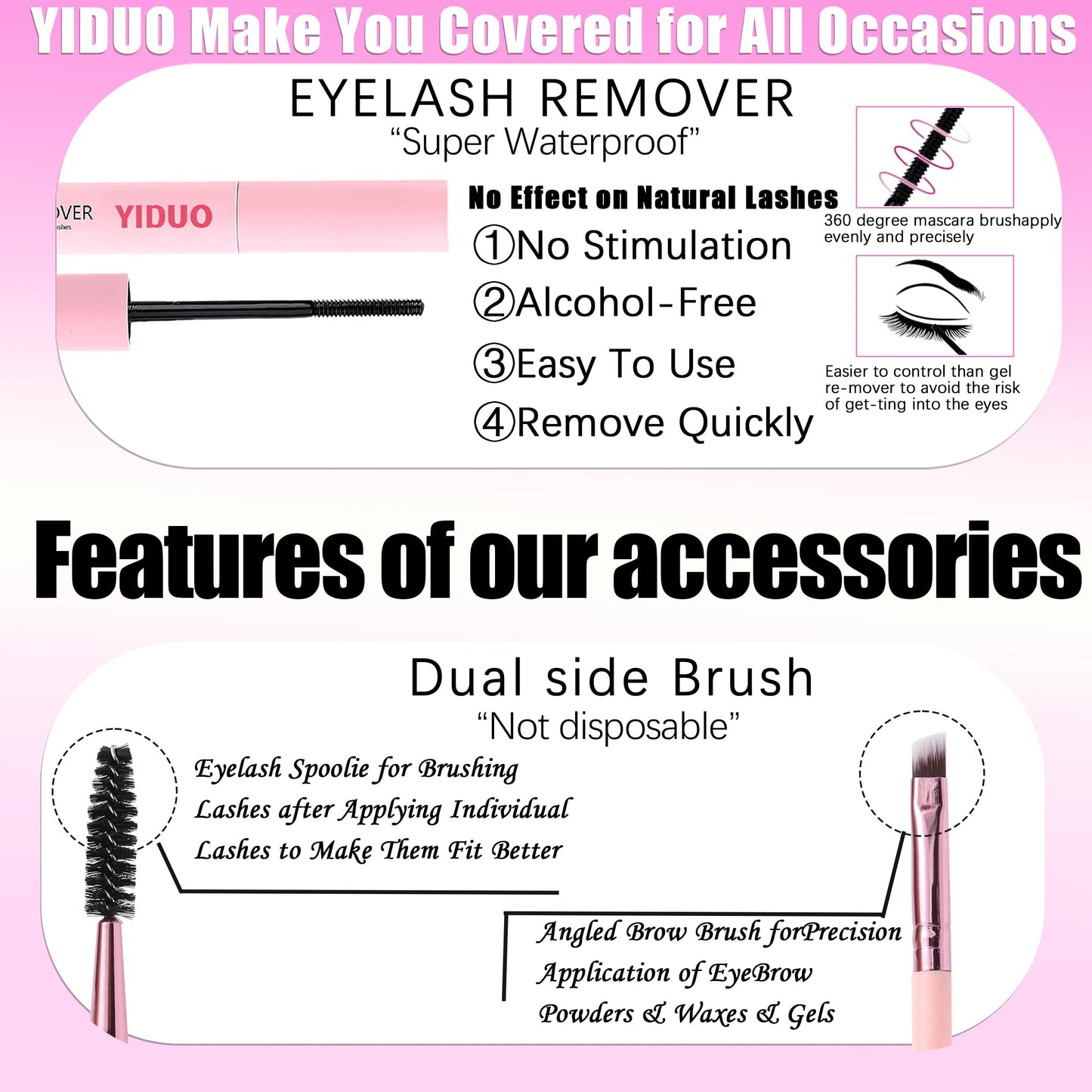 YIDUO 3 Styles Lash Clusters Kit with Spikes Bottom clusters Eyelash Extensions 808Pcs with 2X Bond&Seal 60D/80D/100D 3D Volume Wispy DIY Individual Lashes Large Pack for Beginners Choice