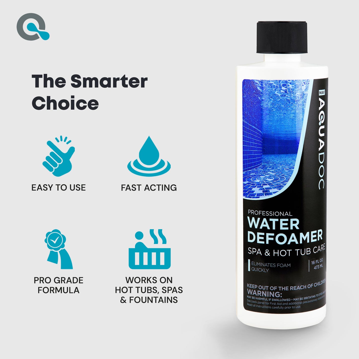 Hot Tub Defoamer - Spa Defoamer for Hot Tub Owners 16oz, Spa Anti Foam to Keep Foam Down, HotTub Chemicals Made in The USA - AquaDoc