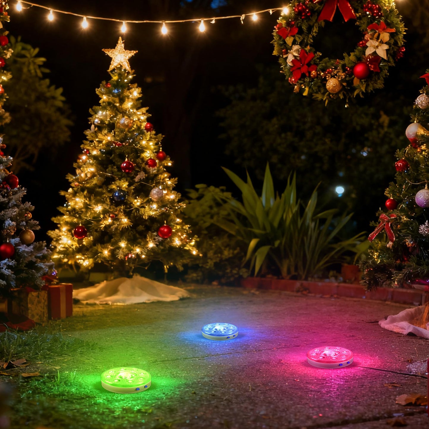 Underwater Pool Lights for Above Ground and Inground Swimming Pools with Remote Timer Off, Magnetic RGB Submersible LED Lights Rechargeable Spotlight 16 Colors 9-mode for Hot Tubs, Fountain -2Pack