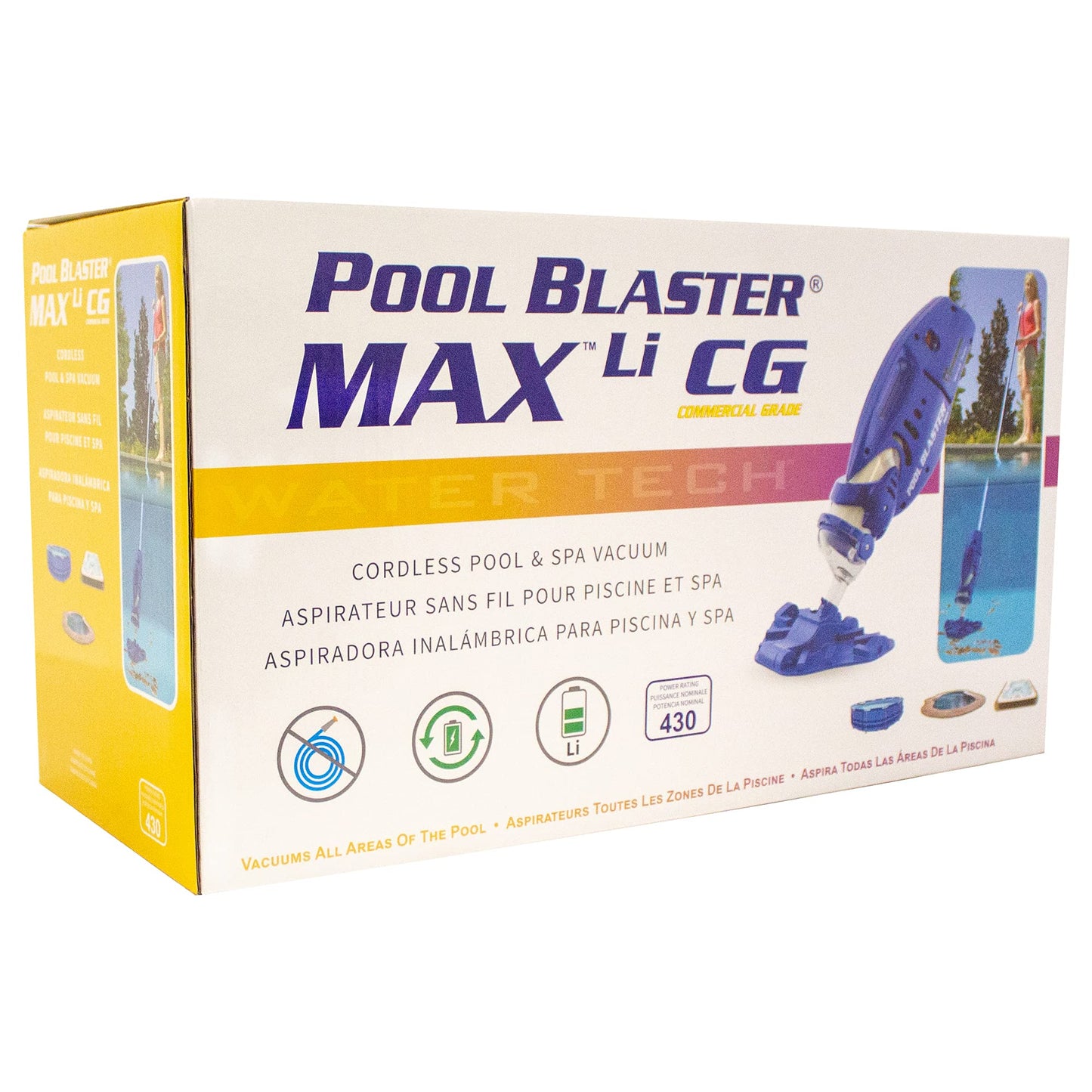 POOL BLASTER Max CG Cordless Pool Vacuum Deep Cleans Pools in Minutes, Spot-Cleans in Seconds, Strong Suction, 1 Hr Runtime, Handheld Rechargeable Swimming Pool Cleaner, Inground & Above Ground Pools