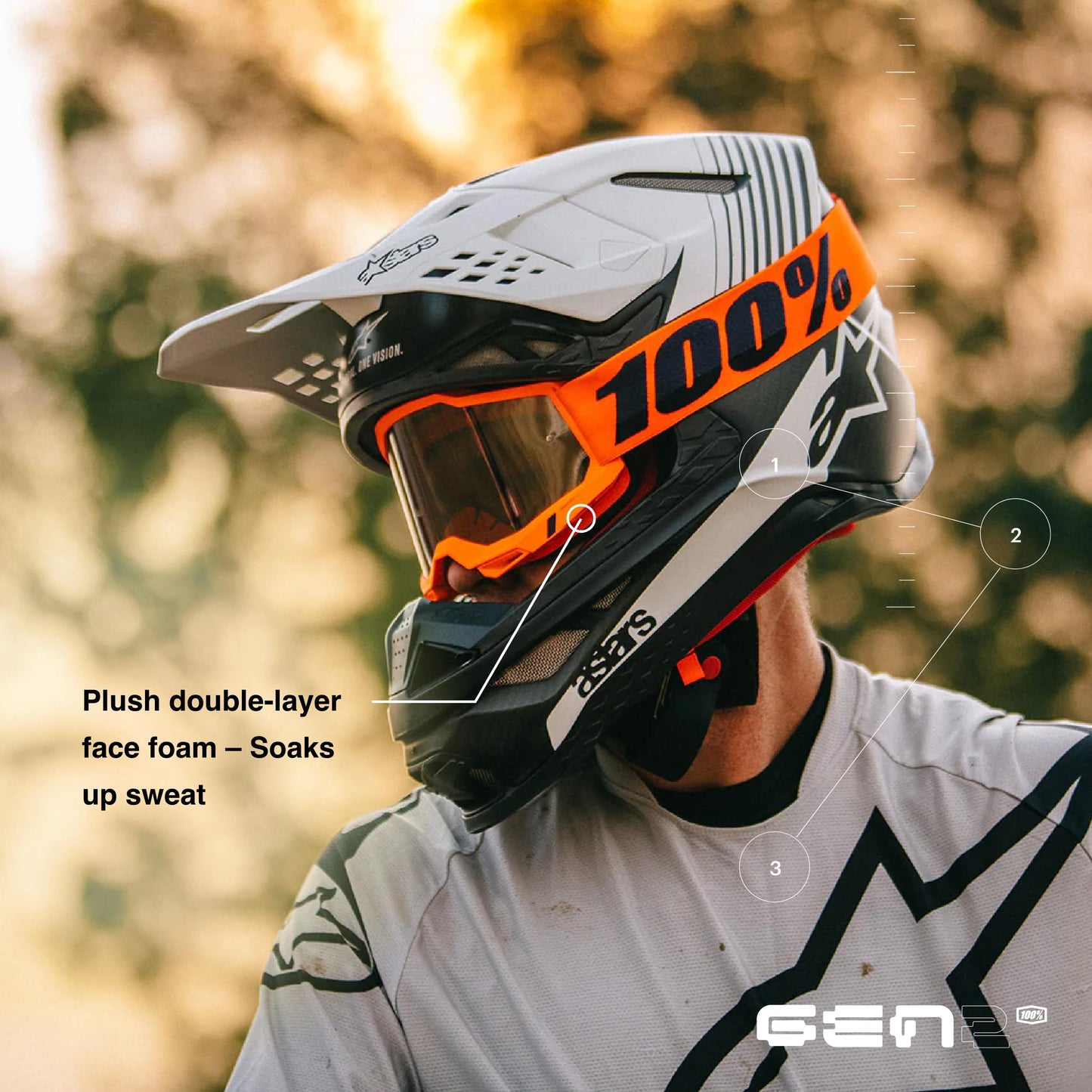 100% Strata 2 Moto/MTB Goggle - Black; Mirror Silver
