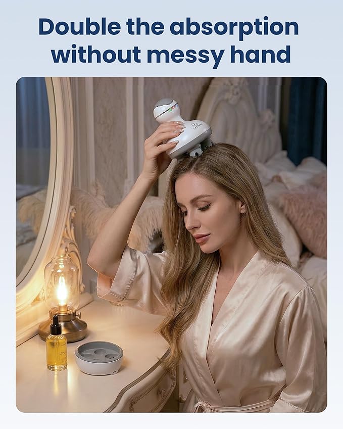 COMFIER Electric Cordless Hair Scalp Massager with Kneading 84 Massage Nodes, Handheld Portable Head Scratcher Massager for Hair Growth, Deep Clean and Stress Relax, Gifts for Men Dad