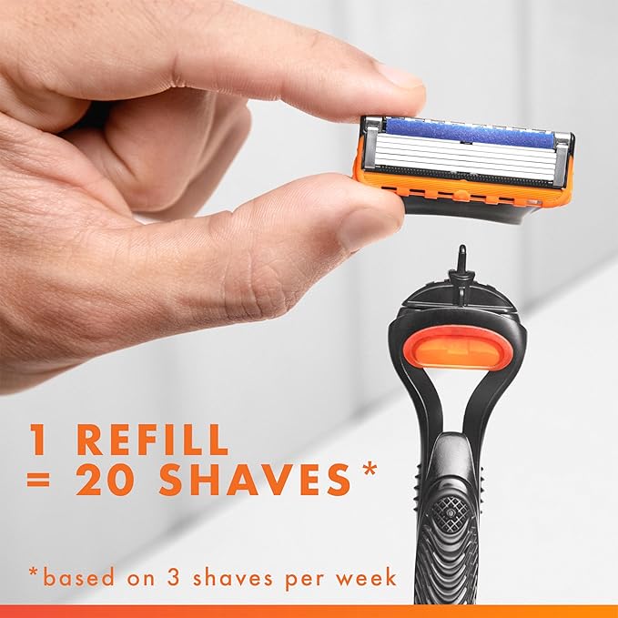 Gillette Fusion5 Men's 5-Blade Razor, 1 Razor Handle, 3 Blade Refills