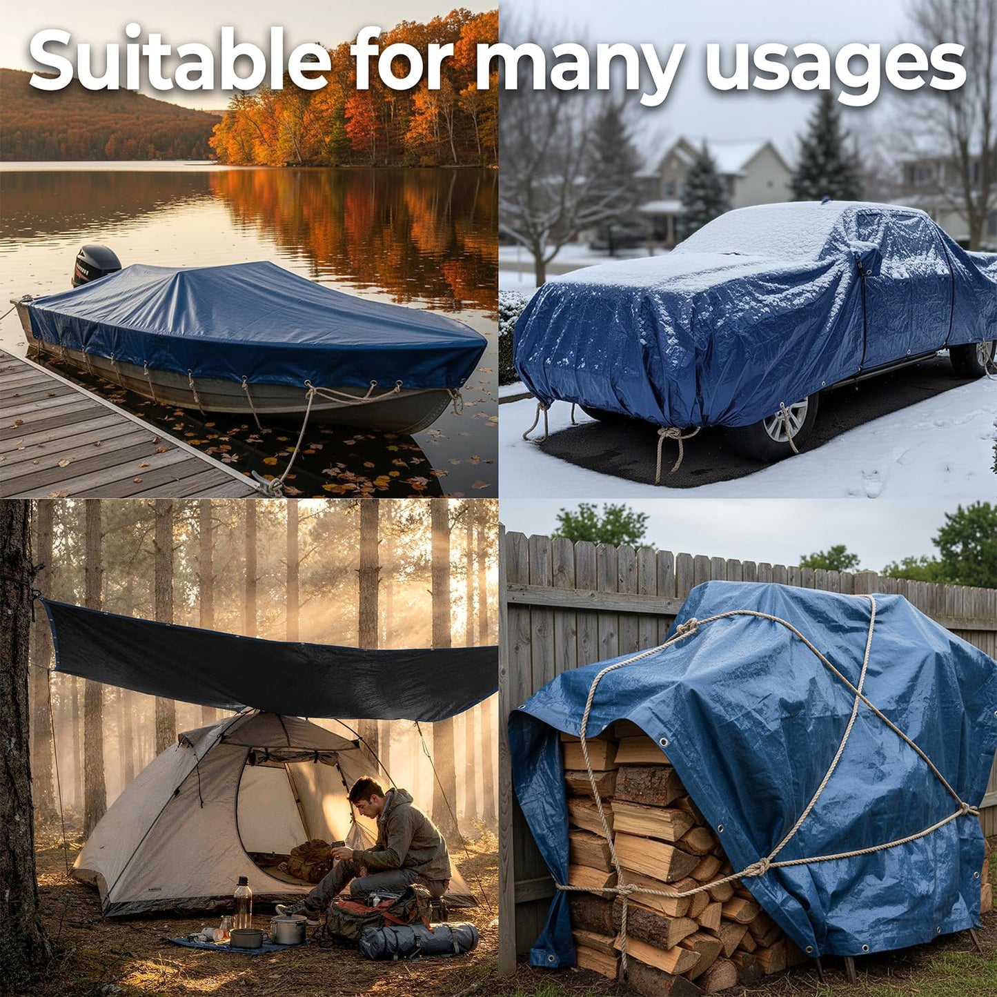 21 Ft Round Pool Liner Pad - Mat Tarp for Under Pool, Above Ground Pool Mat, Pool Ground Cloth, Pool Bottom Pad, Waterproof PE Tarp, Puncture Protection & Extend Liner Life (Round)